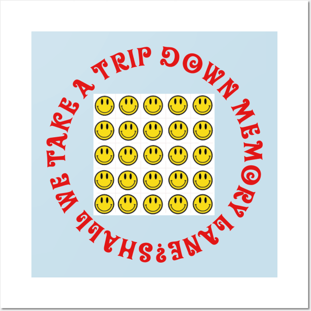 Acid House Smiley Blotter Tab Trip Design Wall Art by oink